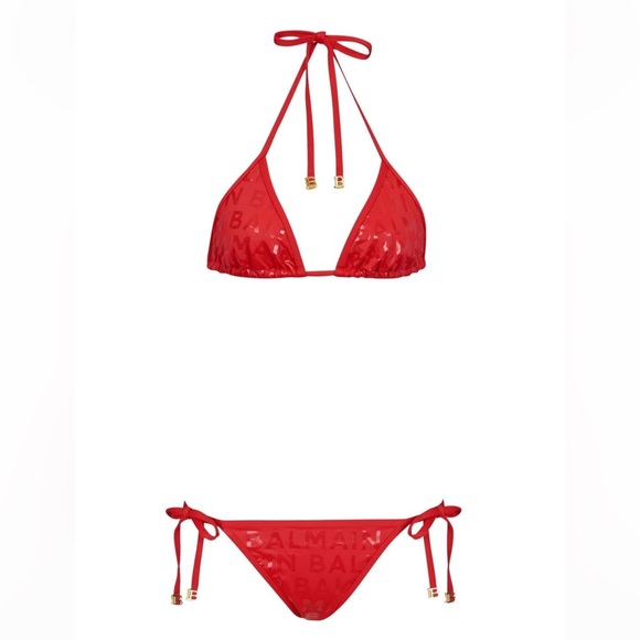BALMAIN**Red Logo Monochromatic Bikini Set**US 4 $580 - Picture 10 of 13